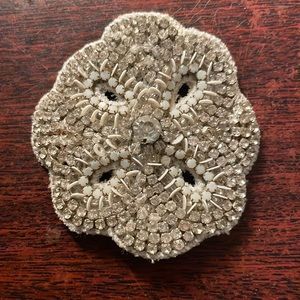 Anthropologie Hair Clip Beaded Silver